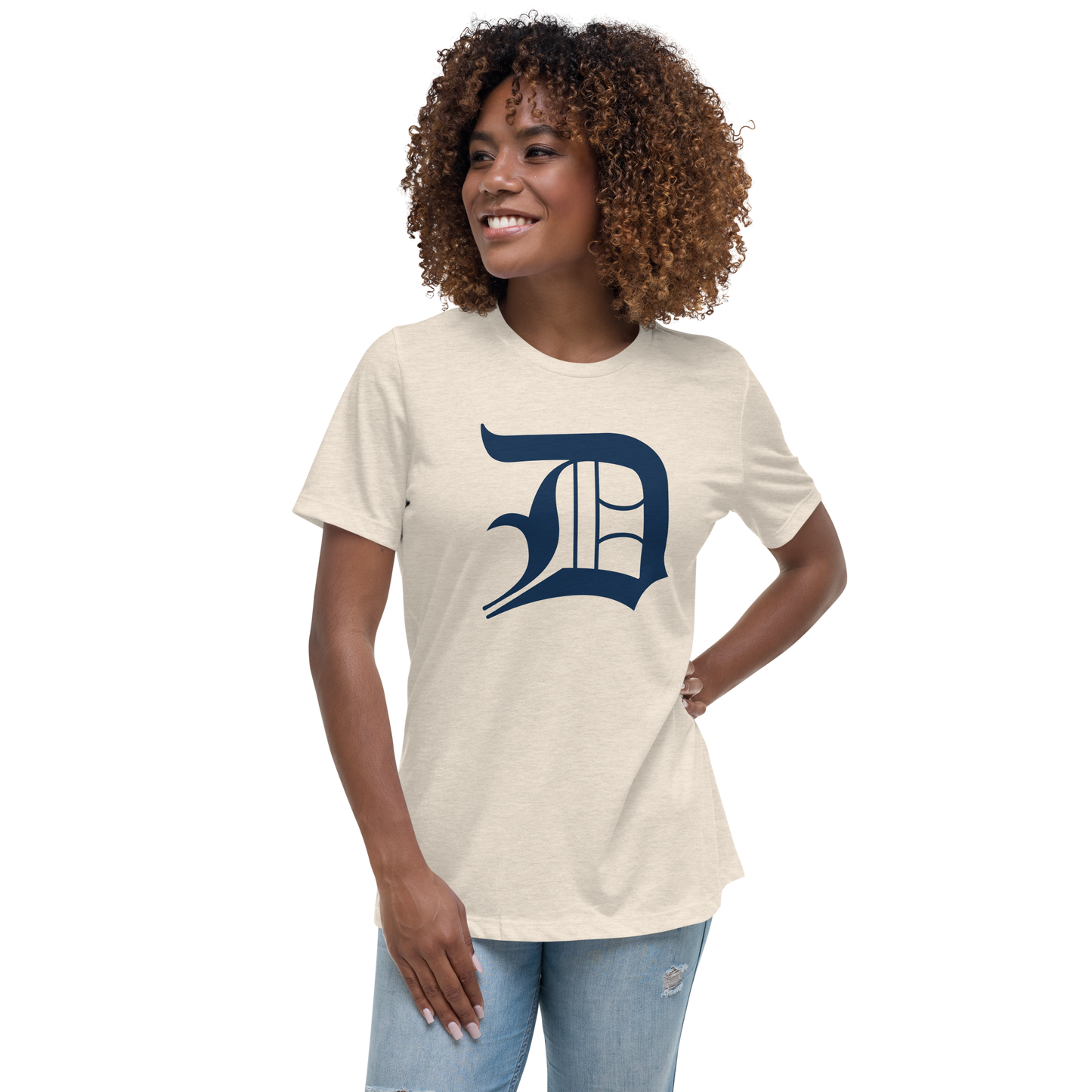 Detroit 'Old English D' T-Shirt | Women's Relaxed Fit