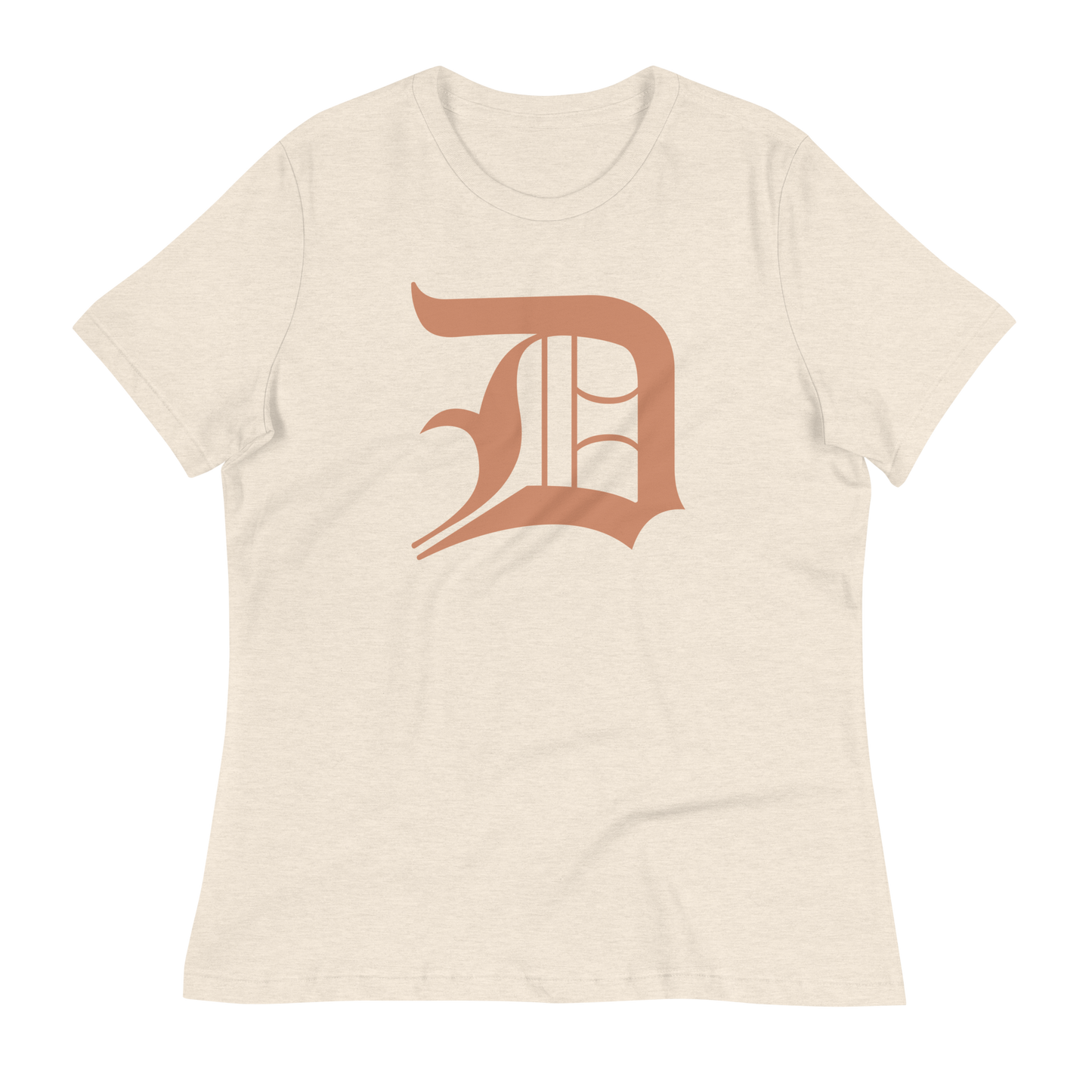 Detroit 'Old English D' T-Shirt (Copper Color) | Women's Relaxed Fit