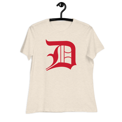 Detroit 'Old English D' T-Shirt (Aliform Red) | Women's Relaxed Fit