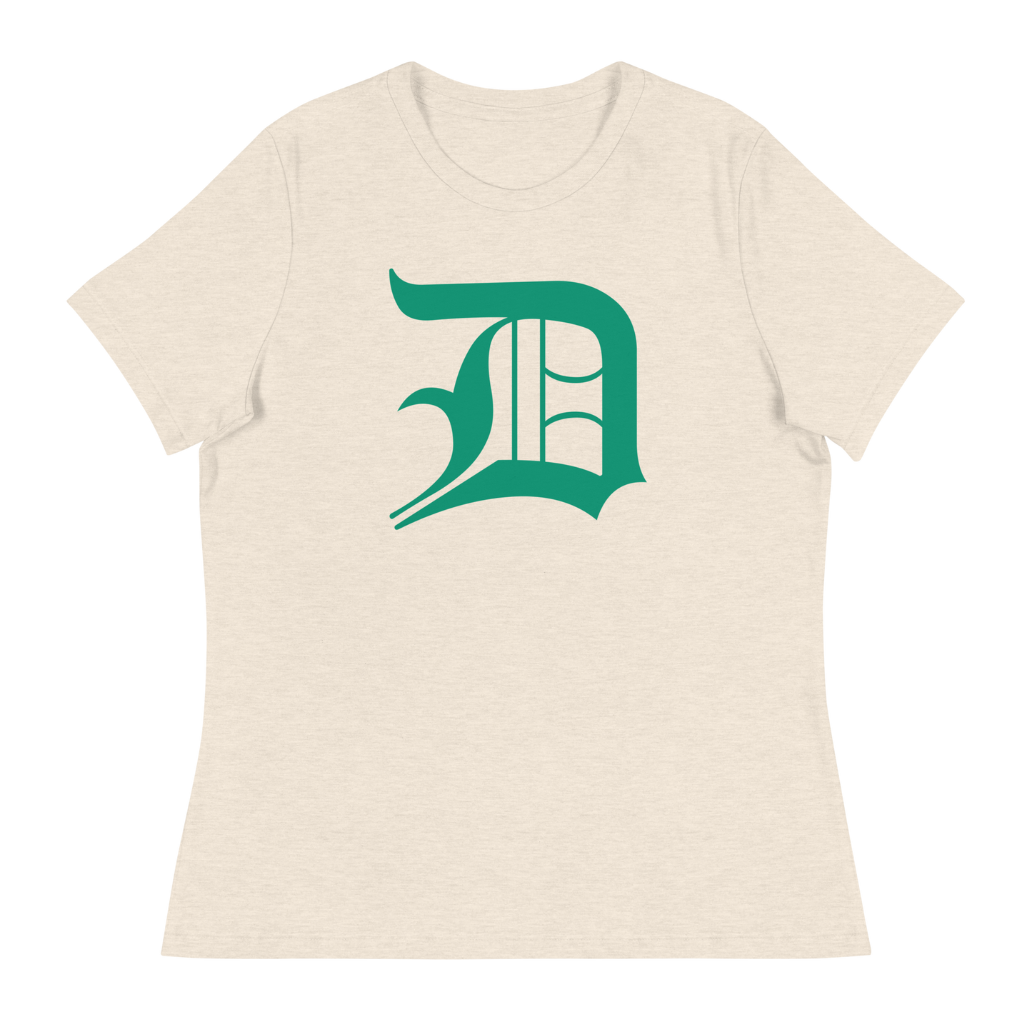 Detroit 'Old English D' T-Shirt (Emerald Green) | Women's Relaxed Fit