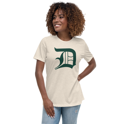 Detroit 'Old English D' T-Shirt (Laconic Green) | Women's Relaxed Fit