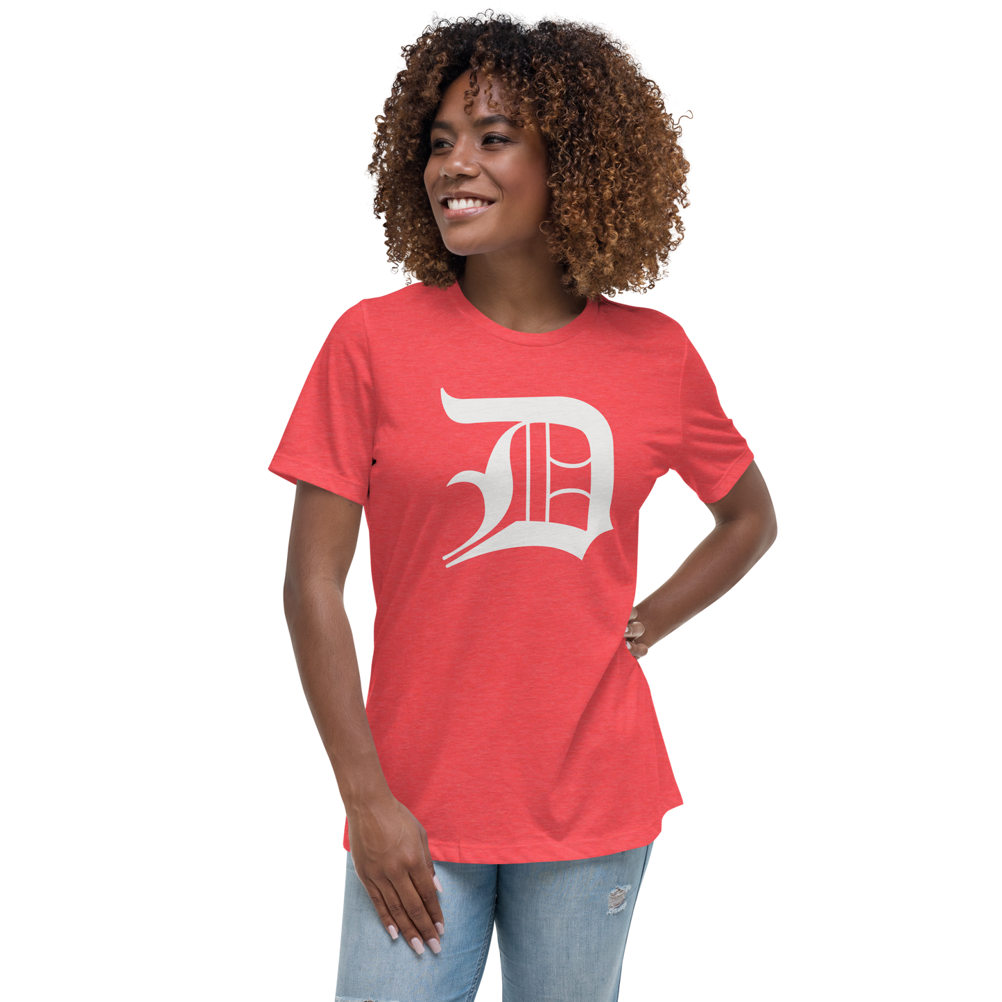 Detroit 'Old English D' T-Shirt | Women's Relaxed Fit