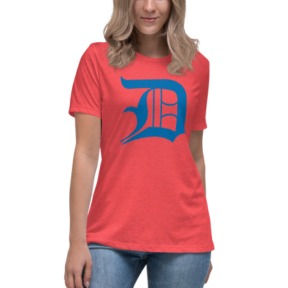 Detroit 'Old English D' T-Shirt (Azure) | Women's Relaxed Fit