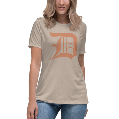 Detroit 'Old English D' T-Shirt (Copper Color) | Women's Relaxed Fit