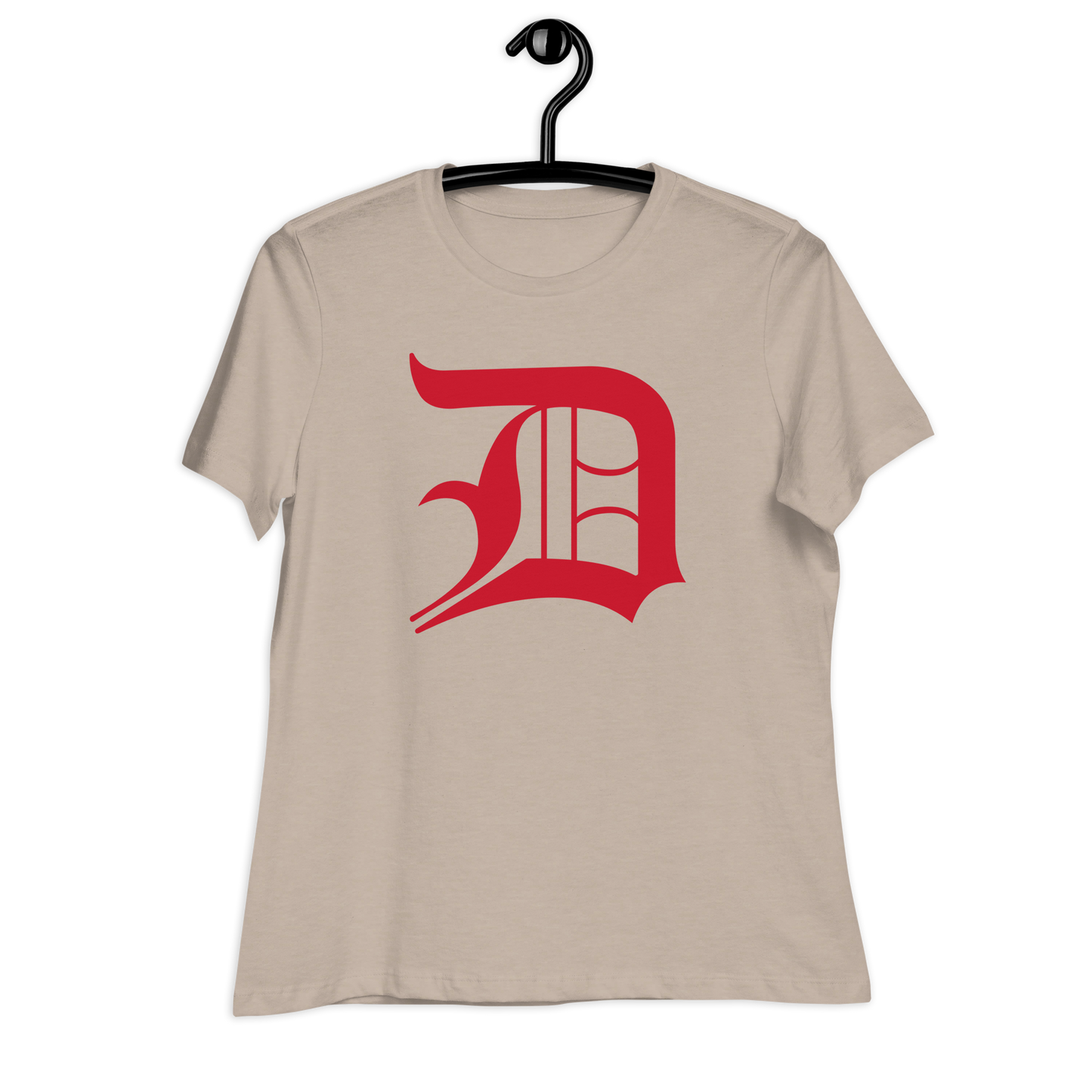 Detroit 'Old English D' T-Shirt (Aliform Red) | Women's Relaxed Fit