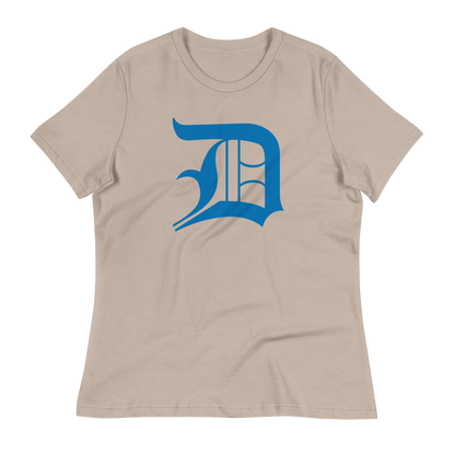 Detroit 'Old English D' T-Shirt (Azure) | Women's Relaxed Fit