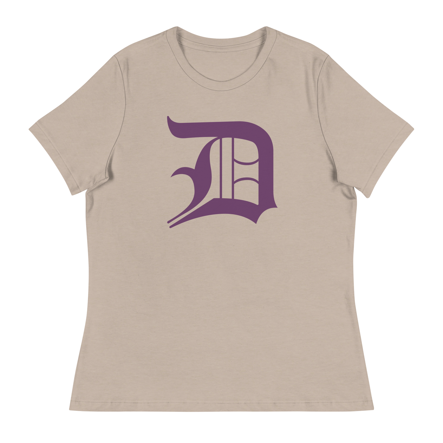 Detroit 'Old English D' T-Shirt (Plum) | Women's Relaxed Fit