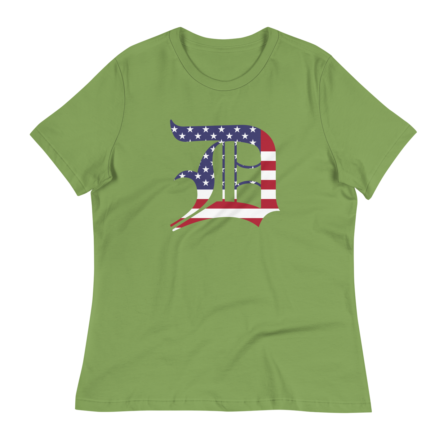 Detroit 'Old English D' T-Shirt (Patriotic Edition) | Women's Relaxed Fit