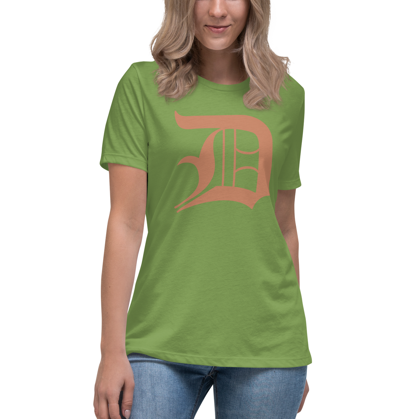 Detroit 'Old English D' T-Shirt (Copper Color) | Women's Relaxed Fit