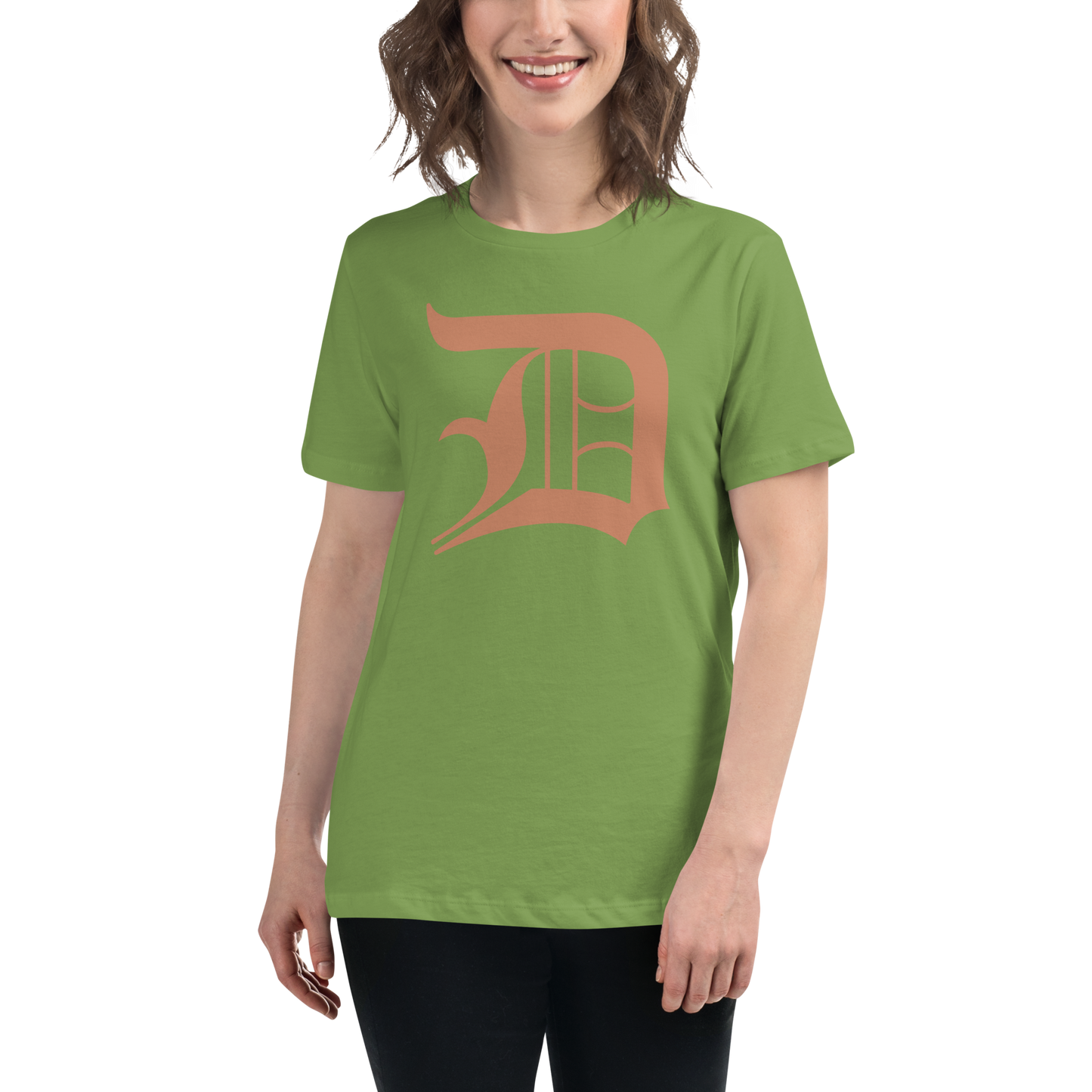 Detroit 'Old English D' T-Shirt (Copper Color) | Women's Relaxed Fit