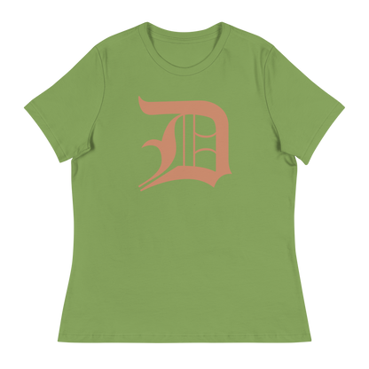 Detroit 'Old English D' T-Shirt (Copper Color) | Women's Relaxed Fit