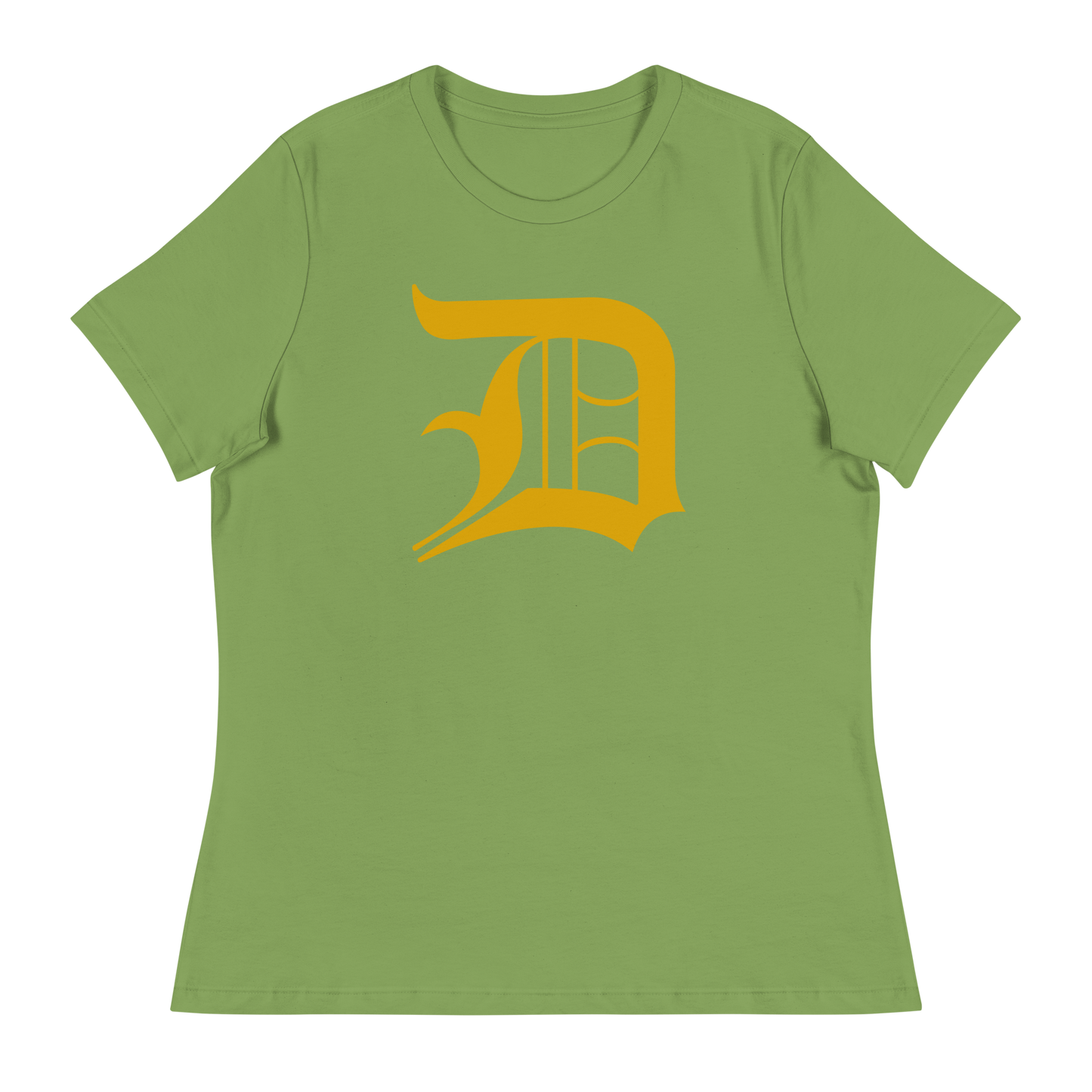 Detroit 'Old English D' T-Shirt (Gold) | Women's Relaxed Fit