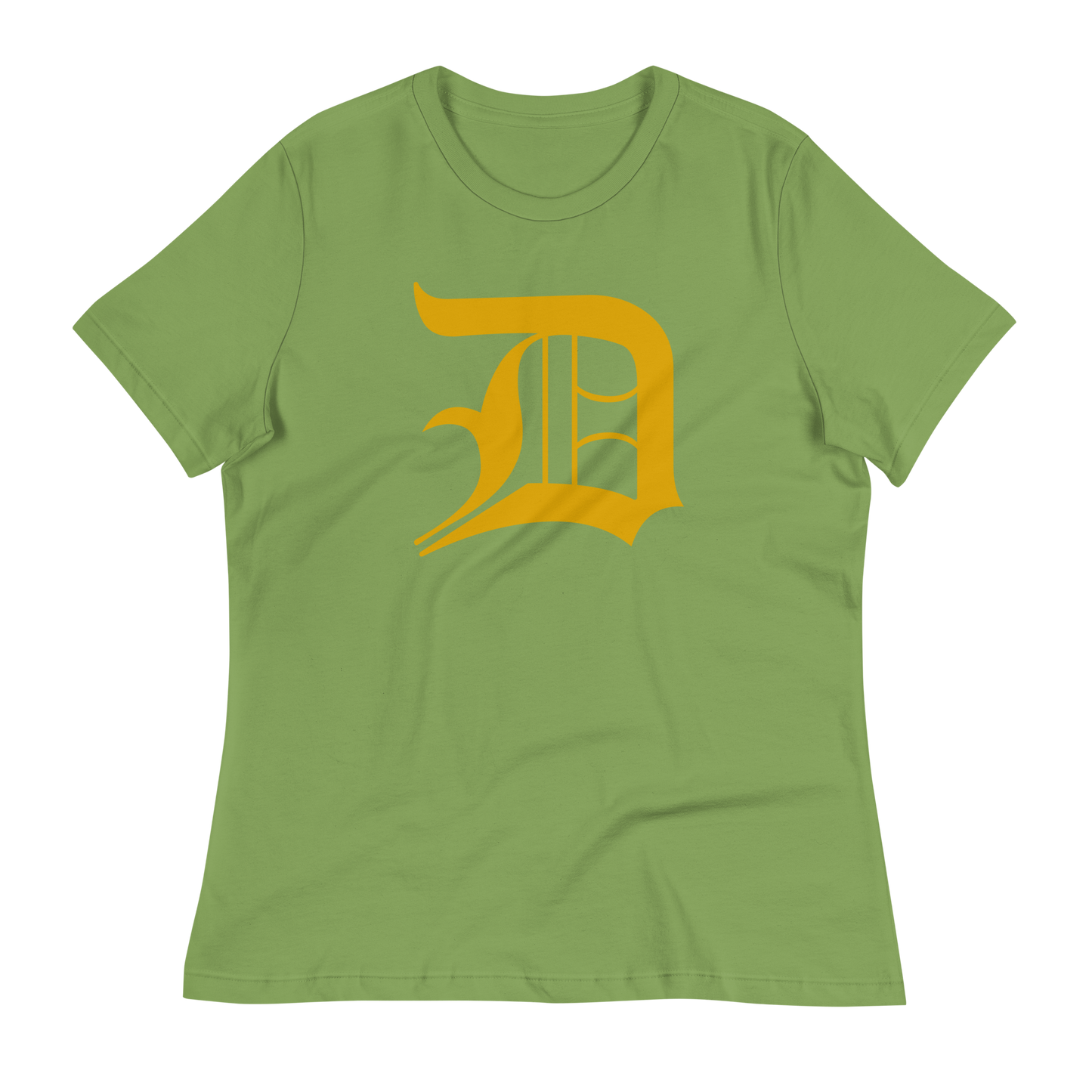 Detroit 'Old English D' T-Shirt (Gold) | Women's Relaxed Fit