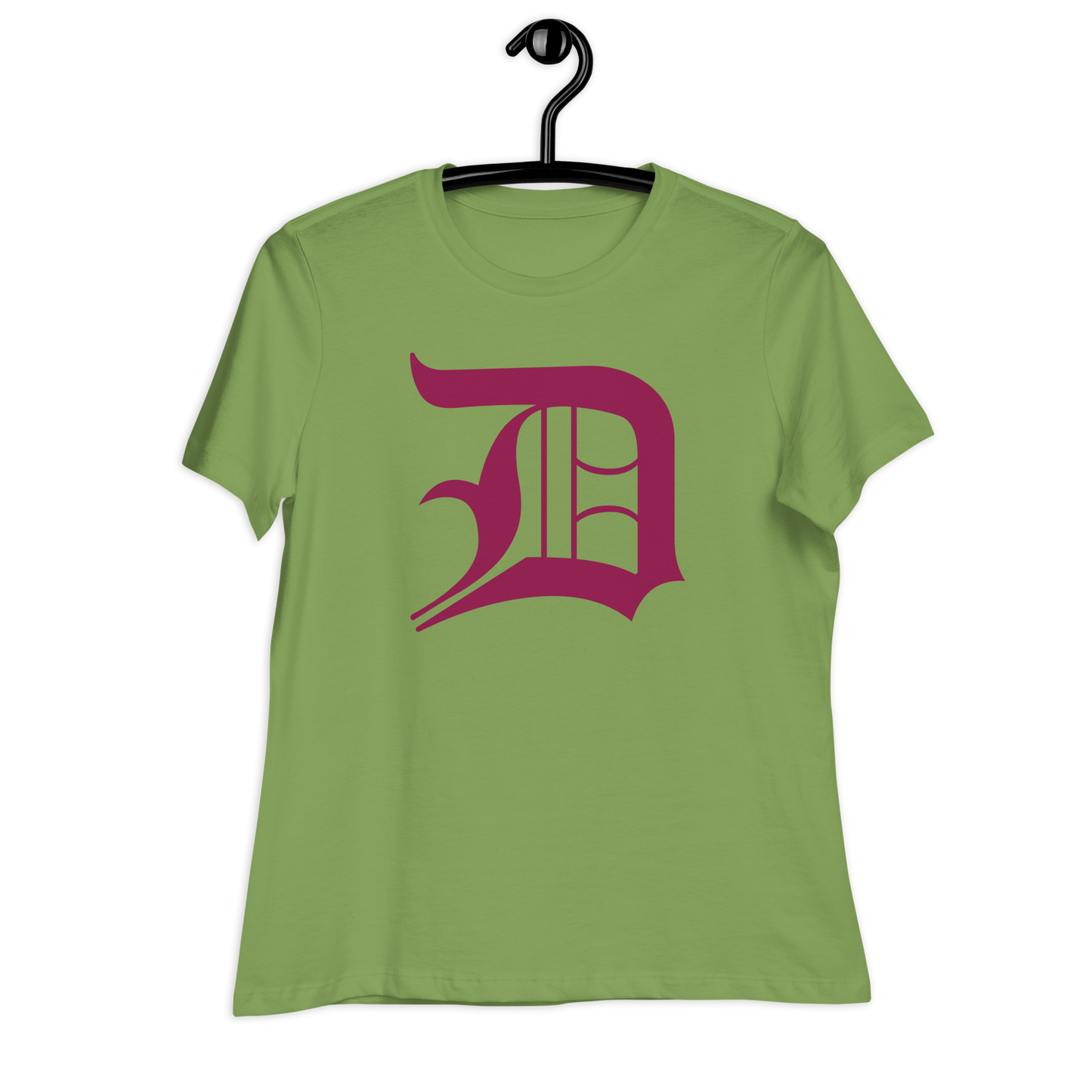 Detroit 'Old English D' T-Shirt (Ruby Red) | Women's Relaxed Fit