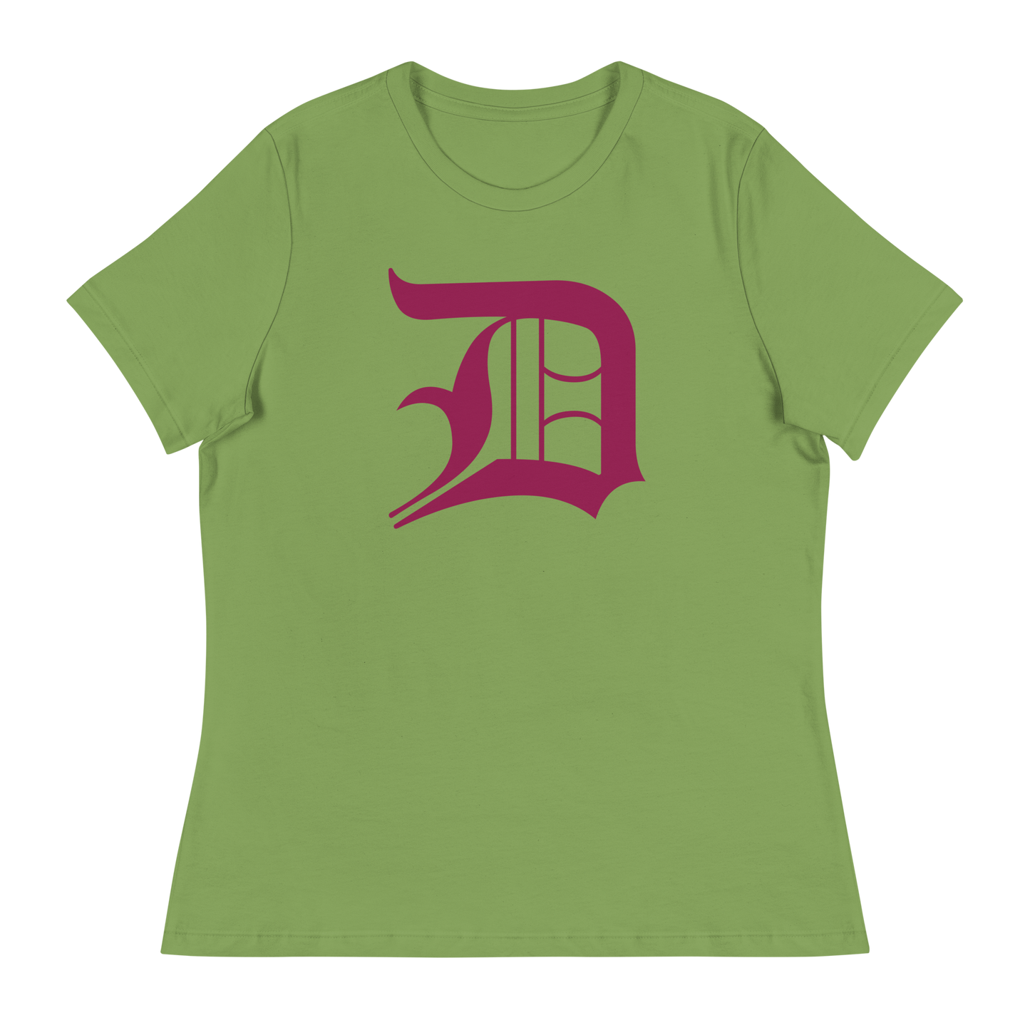 Detroit 'Old English D' T-Shirt (Ruby Red) | Women's Relaxed Fit