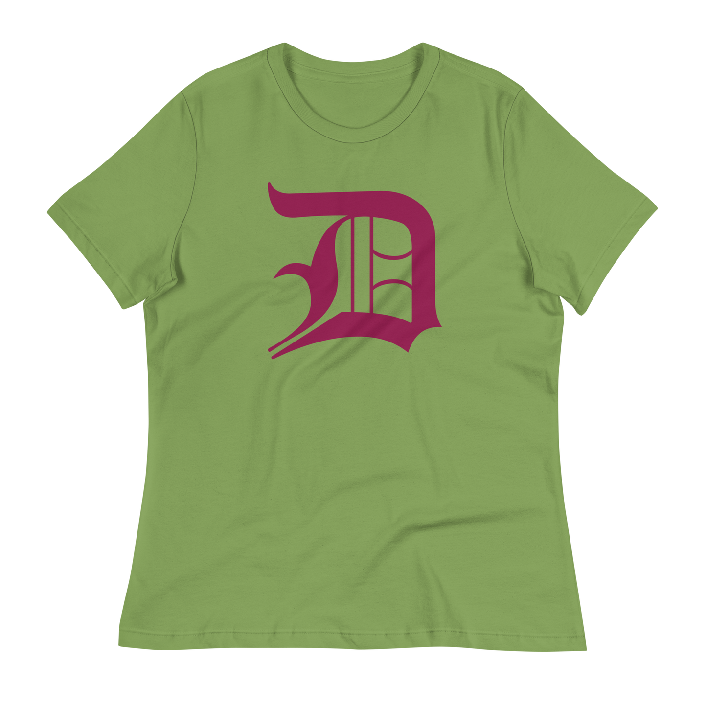Detroit 'Old English D' T-Shirt (Ruby Red) | Women's Relaxed Fit