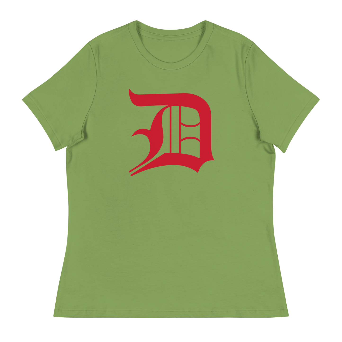 Detroit 'Old English D' T-Shirt (Aliform Red) | Women's Relaxed Fit