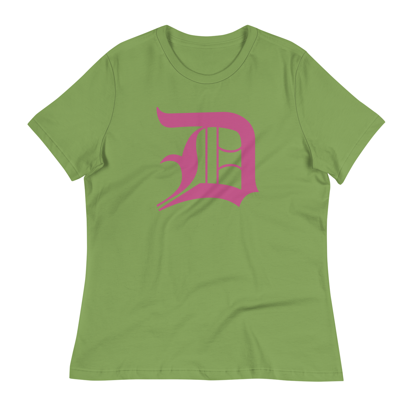 Detroit 'Old English D' T-Shirt (Apple Blossom Pink) | Women's Relaxed Fit