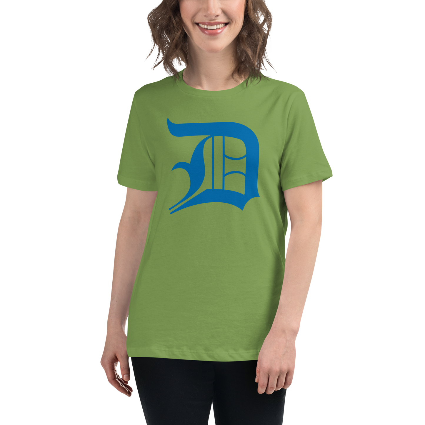 Detroit 'Old English D' T-Shirt (Azure) | Women's Relaxed Fit