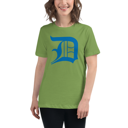 Detroit 'Old English D' T-Shirt (Azure) | Women's Relaxed Fit