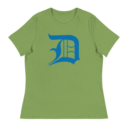 Detroit 'Old English D' T-Shirt (Azure) | Women's Relaxed Fit