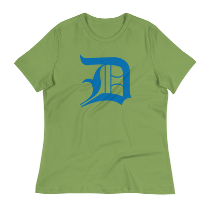 Detroit 'Old English D' T-Shirt (Azure) | Women's Relaxed Fit