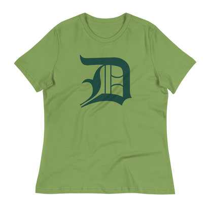 Detroit 'Old English D' T-Shirt (Laconic Green) | Women's Relaxed Fit