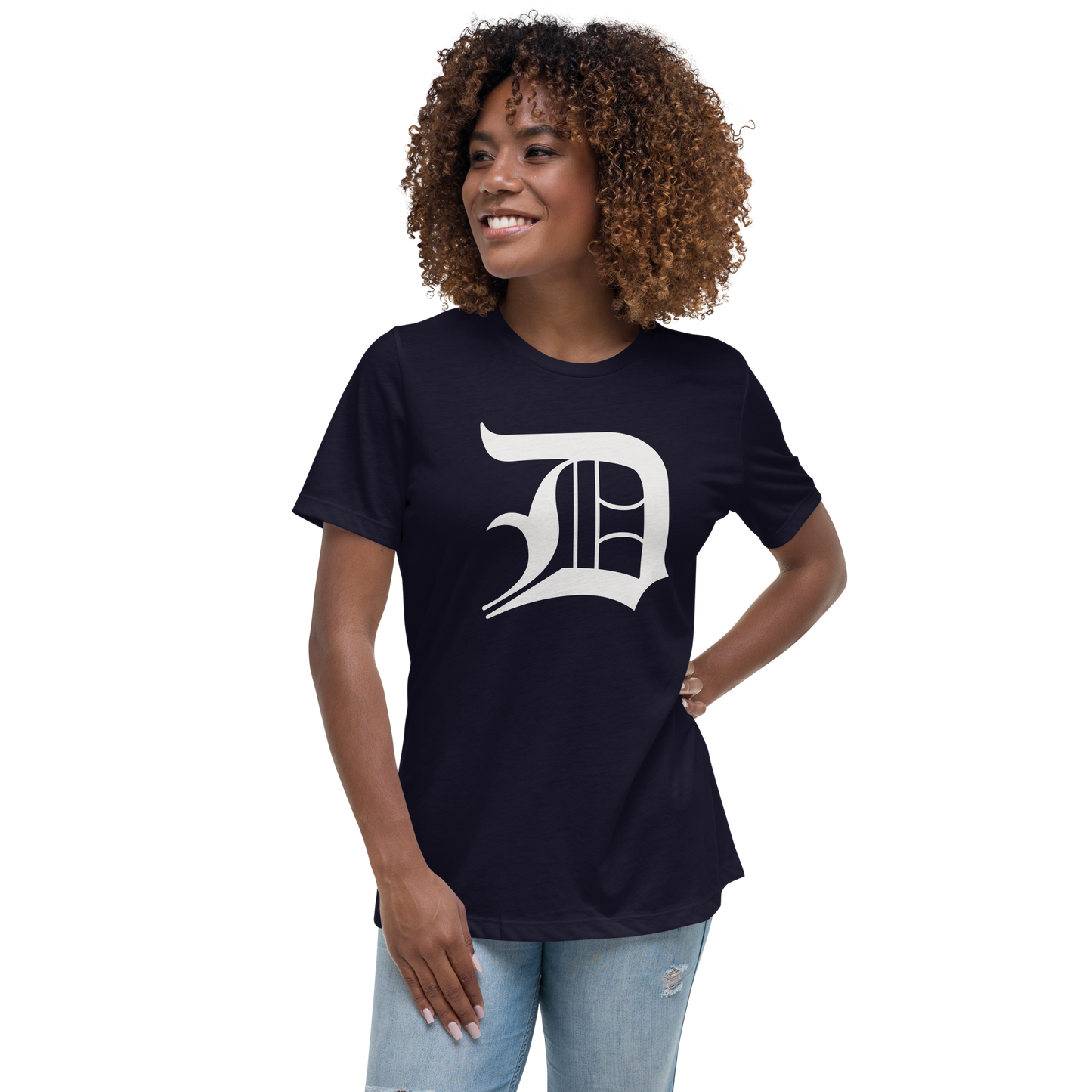 Detroit 'Old English D' T-Shirt | Women's Relaxed Fit