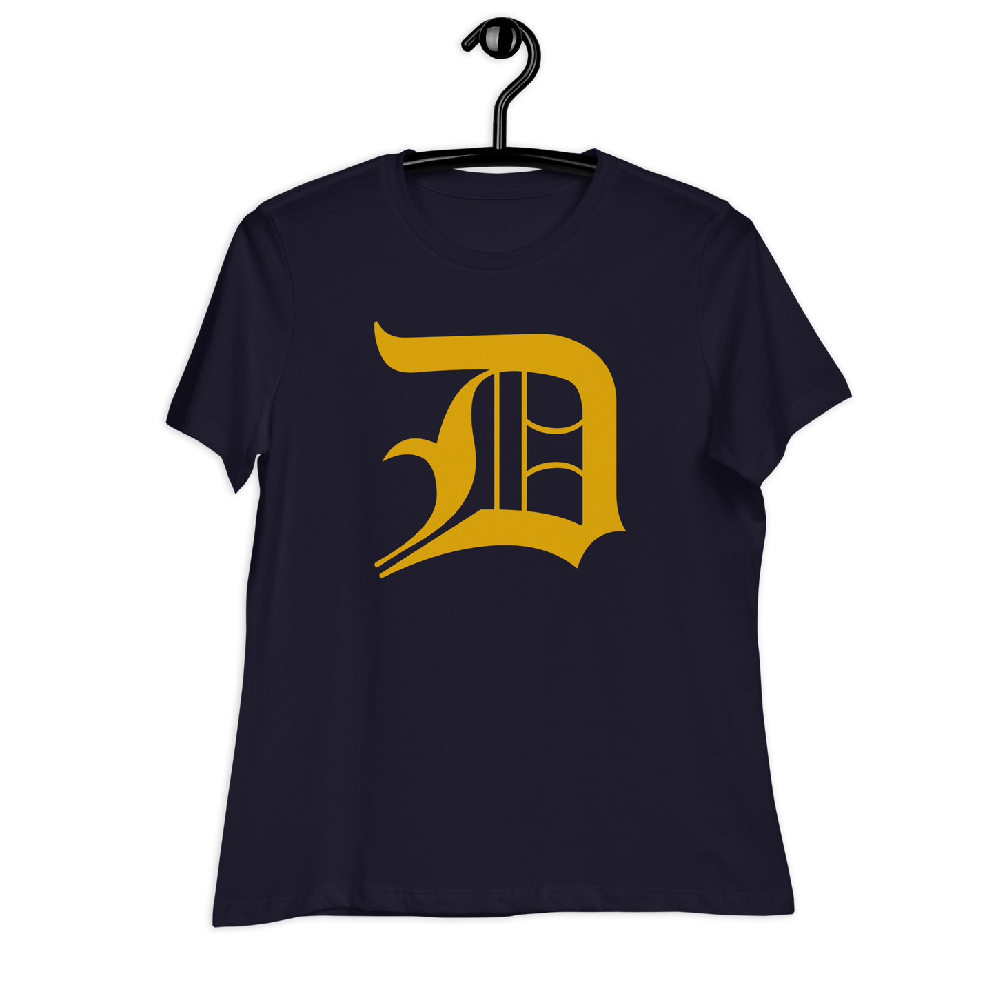 Detroit 'Old English D' T-Shirt (Gold) | Women's Relaxed Fit