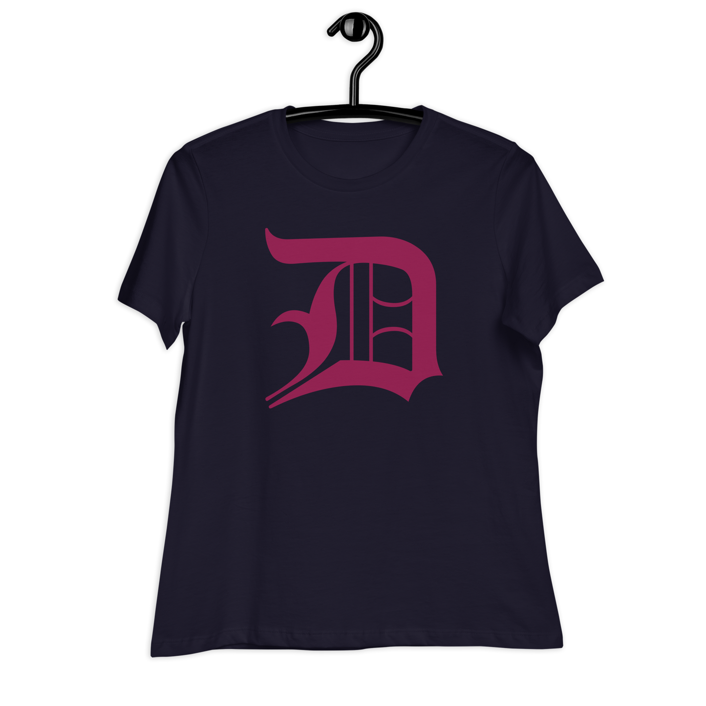 Detroit 'Old English D' T-Shirt (Ruby Red) | Women's Relaxed Fit