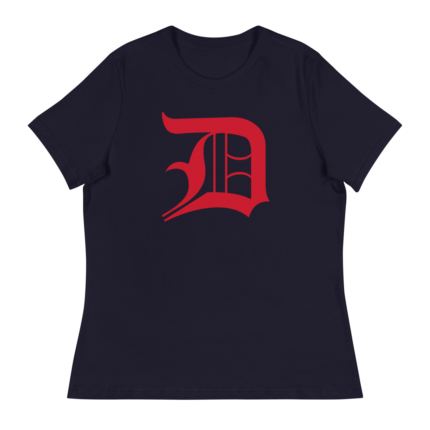 Detroit 'Old English D' T-Shirt (Aliform Red) | Women's Relaxed Fit