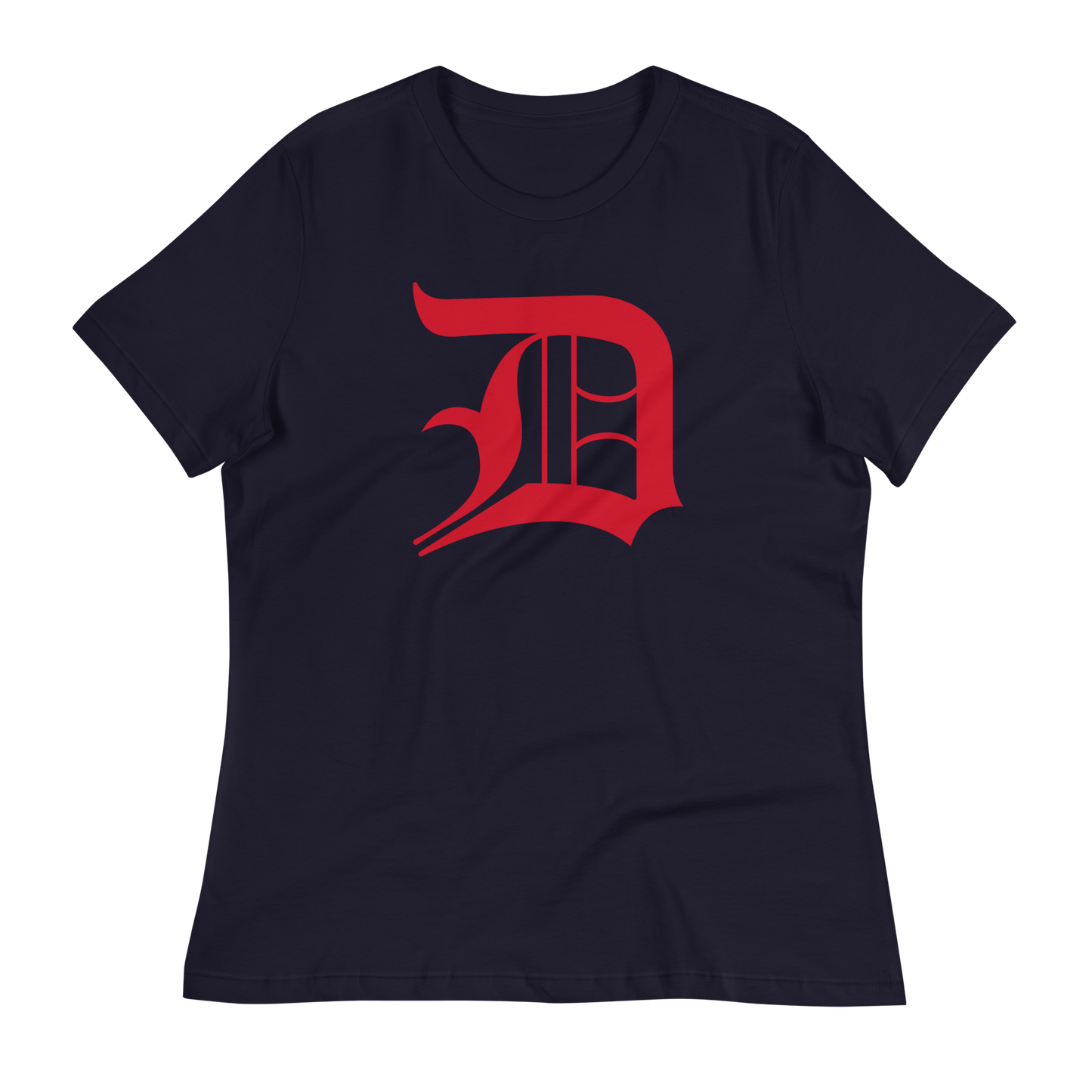 Detroit 'Old English D' T-Shirt (Aliform Red) | Women's Relaxed Fit