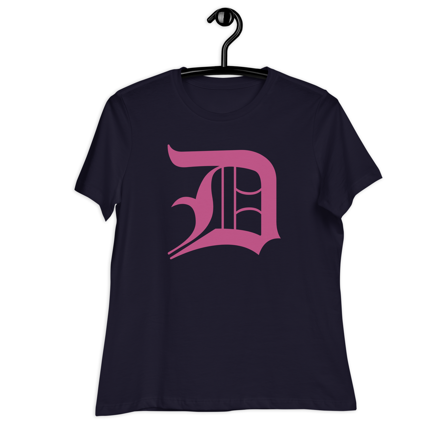 Detroit 'Old English D' T-Shirt (Apple Blossom Pink) | Women's Relaxed Fit