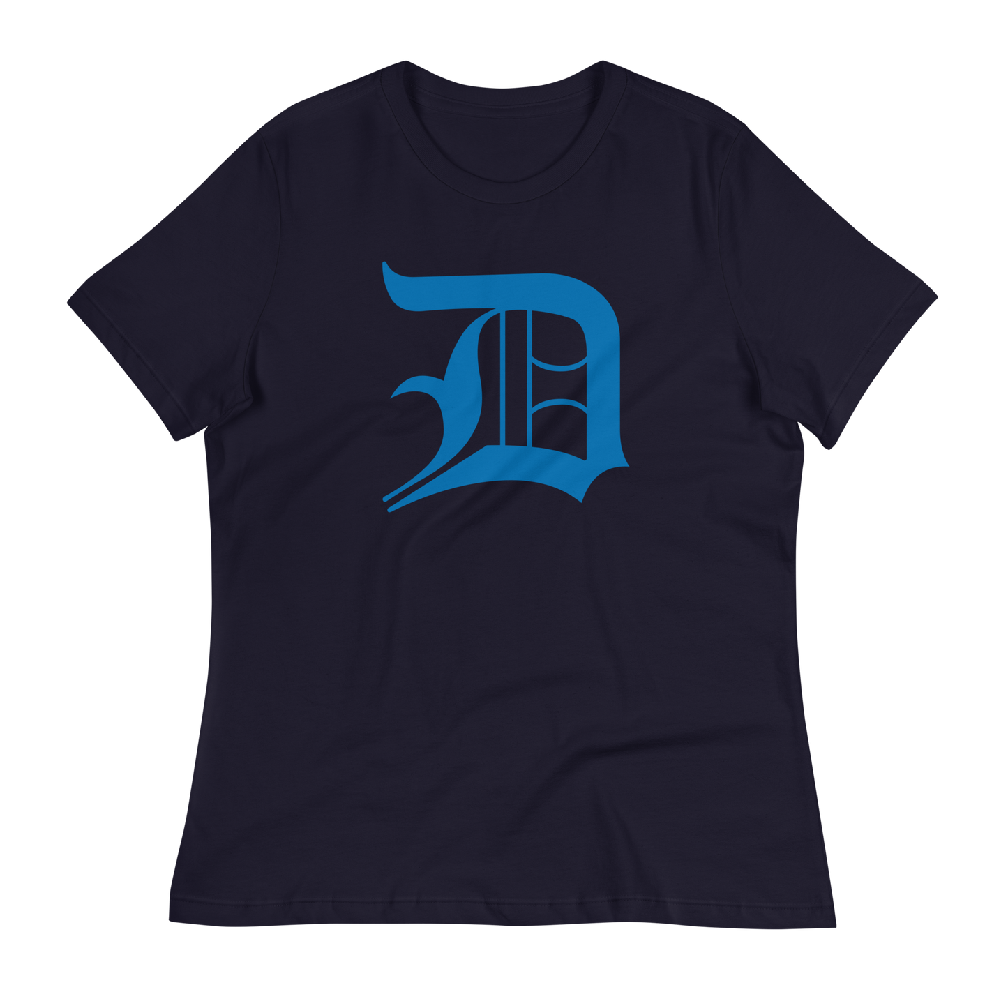 Detroit 'Old English D' T-Shirt (Azure) | Women's Relaxed Fit