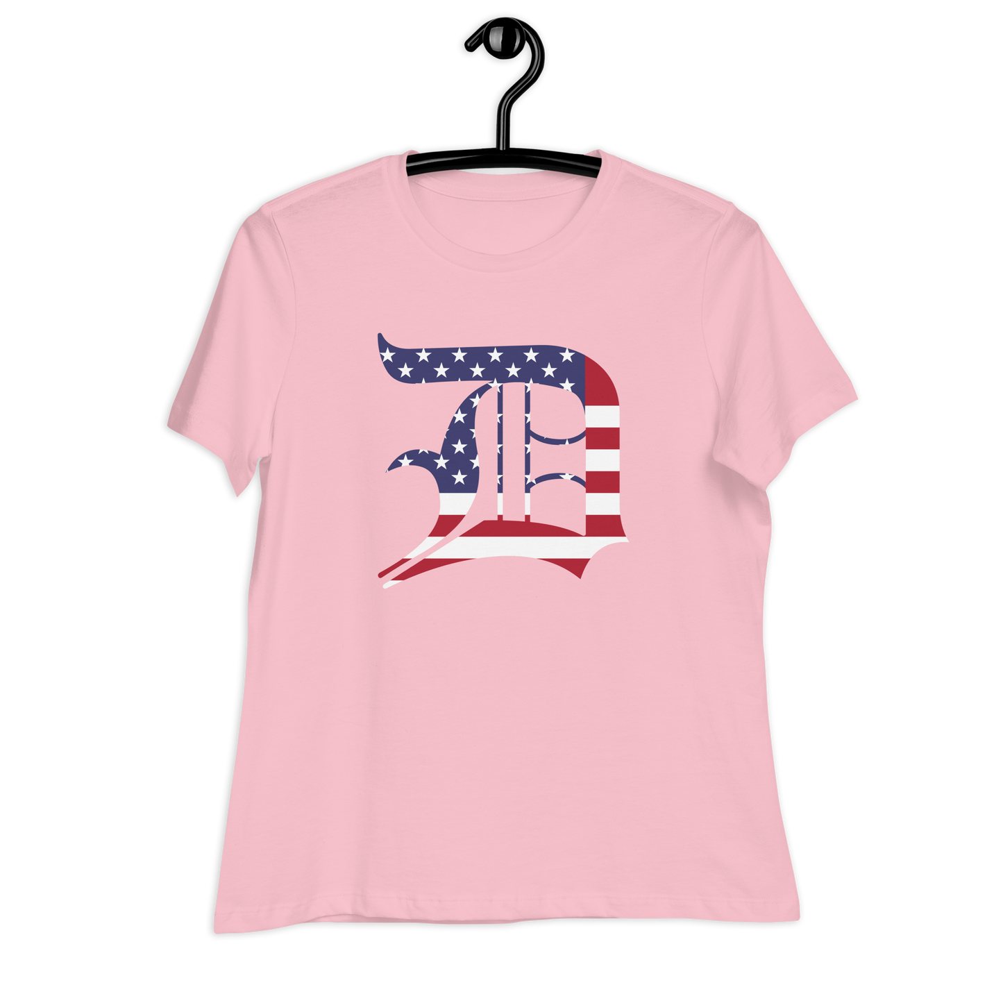 Detroit 'Old English D' T-Shirt (Patriotic Edition) | Women's Relaxed Fit