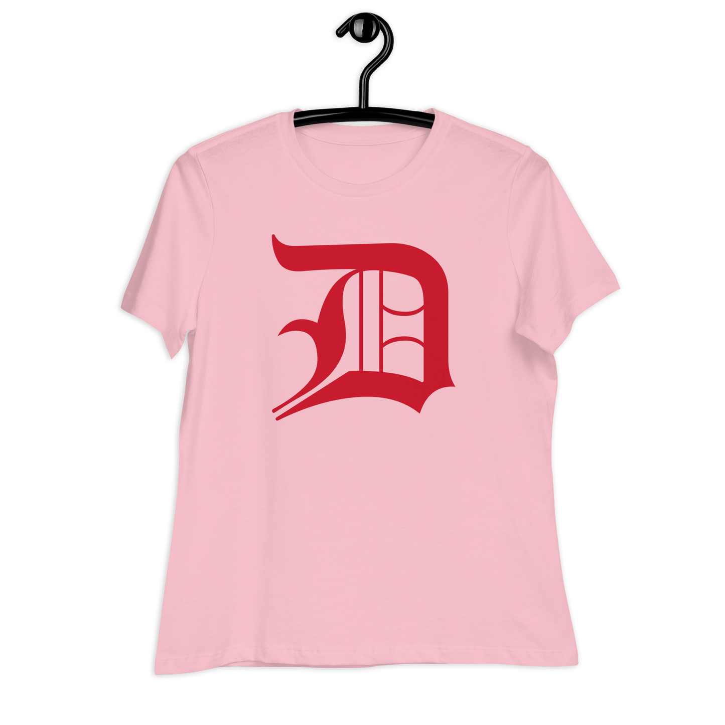 Detroit 'Old English D' T-Shirt (Aliform Red) | Women's Relaxed Fit