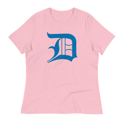 Detroit 'Old English D' T-Shirt (Azure) | Women's Relaxed Fit