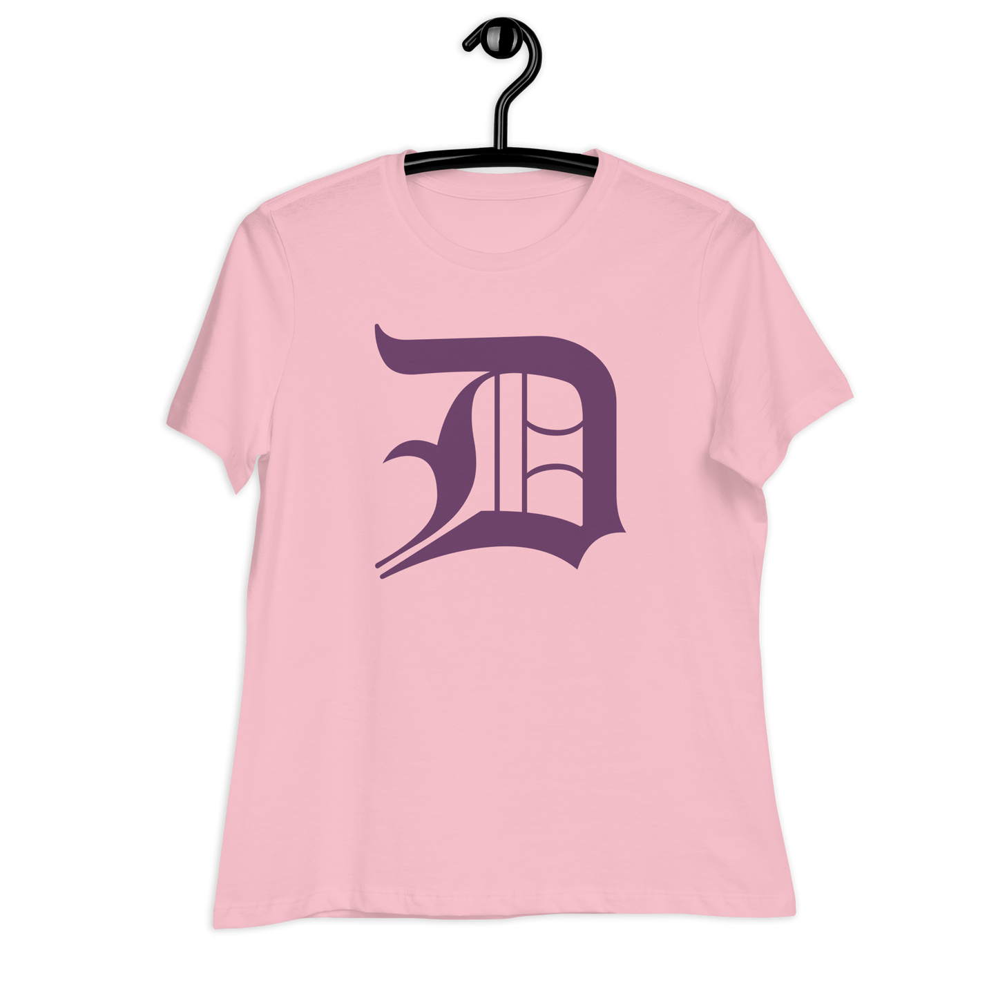 Detroit 'Old English D' T-Shirt (Plum) | Women's Relaxed Fit