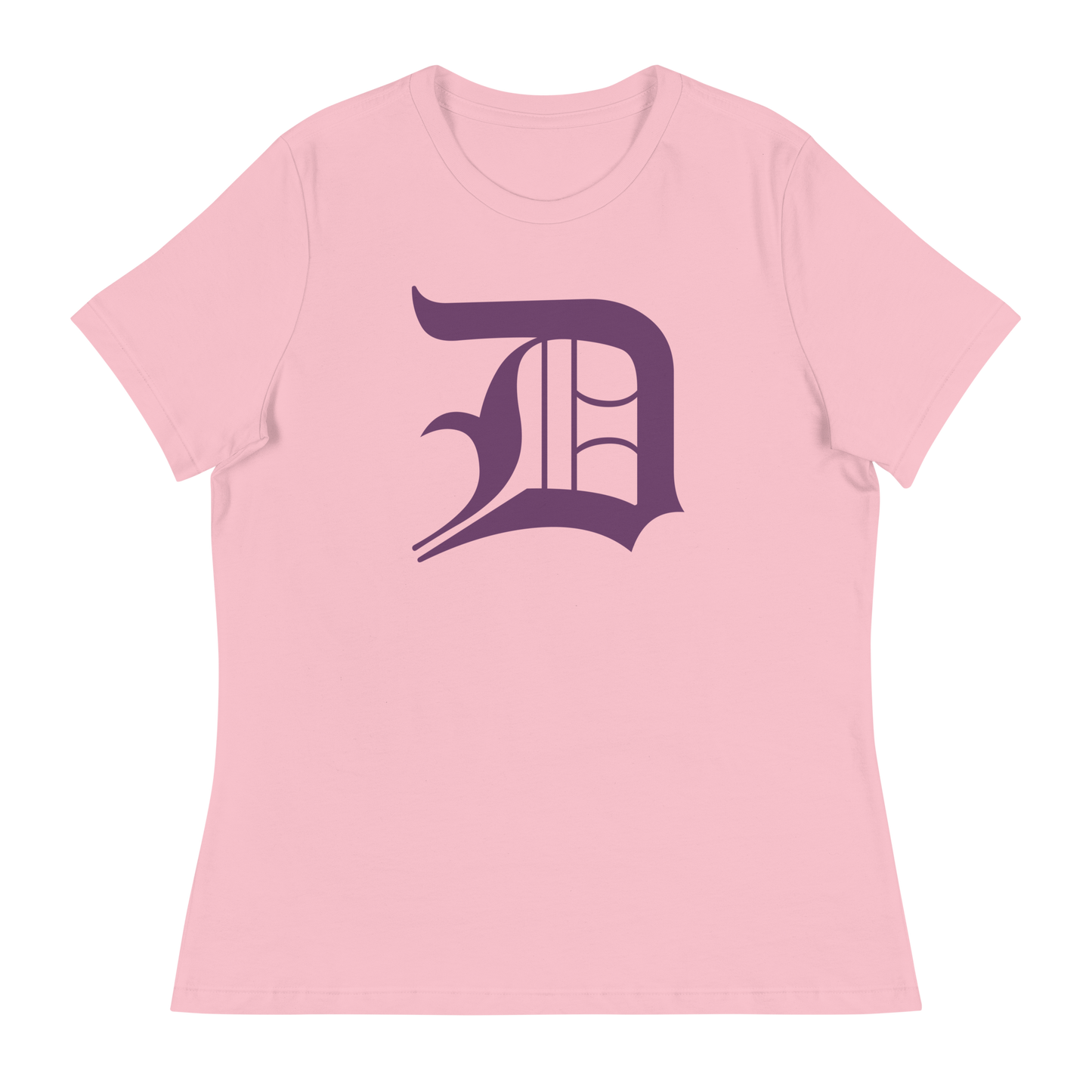 Detroit 'Old English D' T-Shirt (Plum) | Women's Relaxed Fit