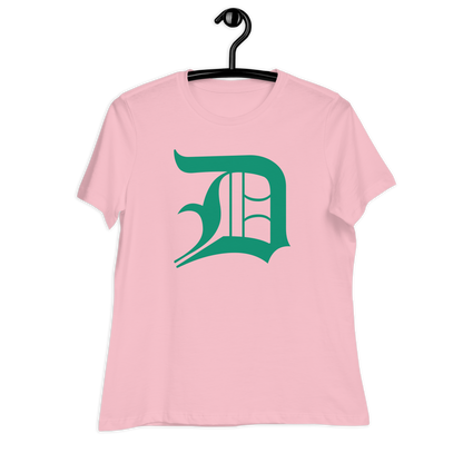 Detroit 'Old English D' T-Shirt (Emerald Green) | Women's Relaxed Fit