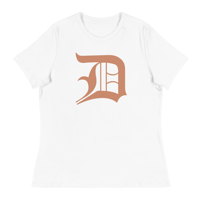 Detroit 'Old English D' T-Shirt (Copper Color) | Women's Relaxed Fit