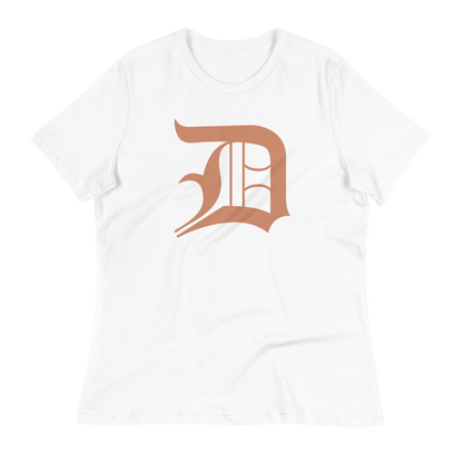 Detroit 'Old English D' T-Shirt (Copper Color) | Women's Relaxed Fit