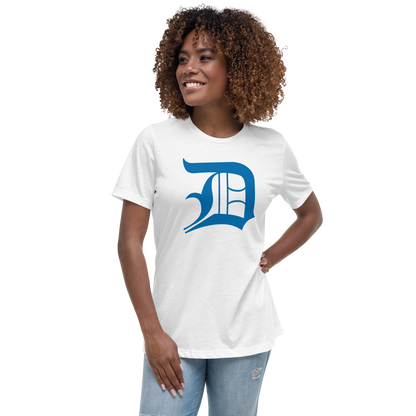 Detroit 'Old English D' T-Shirt (Azure) | Women's Relaxed Fit