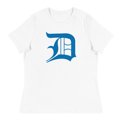 Detroit 'Old English D' T-Shirt (Azure) | Women's Relaxed Fit