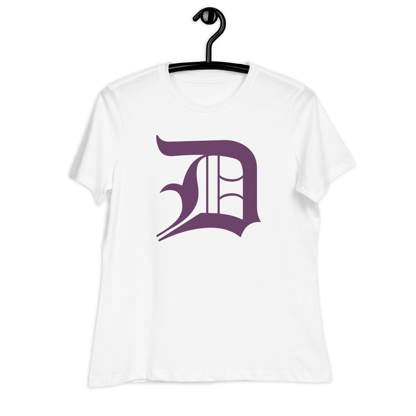 Detroit 'Old English D' T-Shirt (Plum) | Women's Relaxed Fit