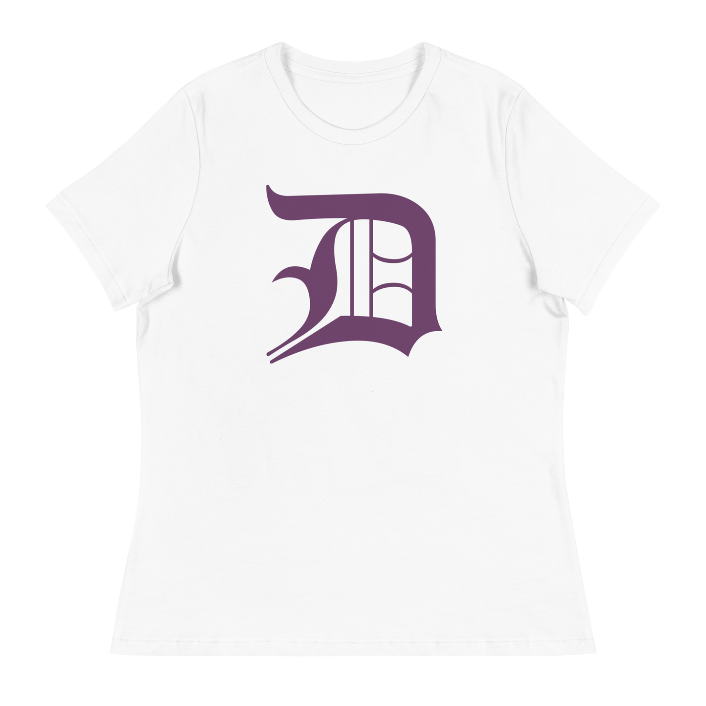 Detroit 'Old English D' T-Shirt (Plum) | Women's Relaxed Fit