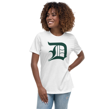 Detroit 'Old English D' T-Shirt (Laconic Green) | Women's Relaxed Fit