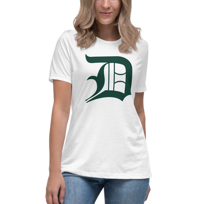 Detroit 'Old English D' T-Shirt (Laconic Green) | Women's Relaxed Fit