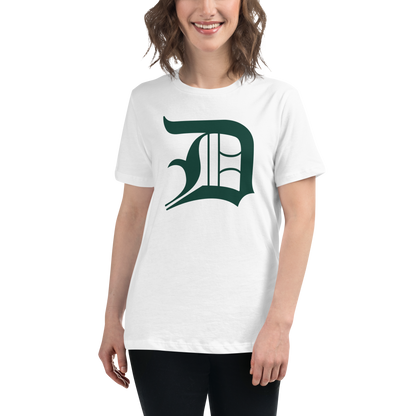 Detroit 'Old English D' T-Shirt (Laconic Green) | Women's Relaxed Fit