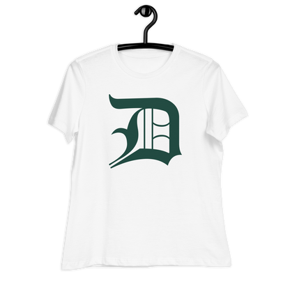 Detroit 'Old English D' T-Shirt (Laconic Green) | Women's Relaxed Fit